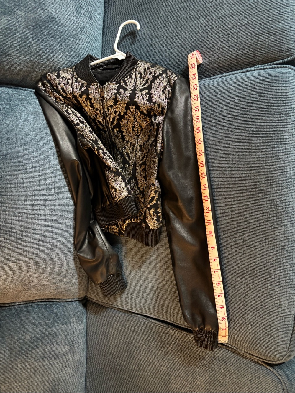 Lamarque Leather Black and Gold Bomber Jacket - Picture 12 of 12